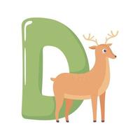 deer animal alphabet vector