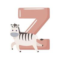 zebra animal alphabet vector