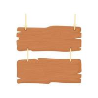 hanging wood boards vector