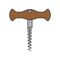 corkscrew tool icon vector