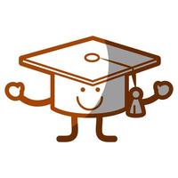 happy graduation cap icon vector