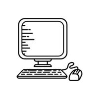 Desktop computer technology vector