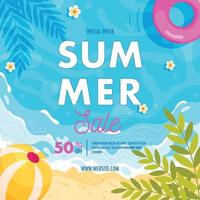 Summer sale flyer vector