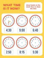 Time worksheet practice print page vector