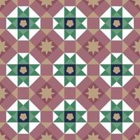 Geometrical vintage Peranakan seamless tiles pattern in Georgetown Penang vector