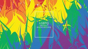 LGBTQ month banner with typography text on abstract modern sharp colorful rainbow background vector design