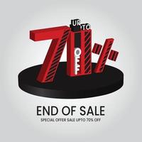 End of sale special offer up to 70 off vector Illustration