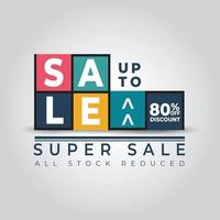 Sale banner Super sale colorful gradient tags collection Template Vector illustration