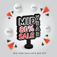 Mid year sale discount Promotion Template Vector illustration
