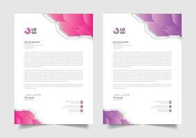 simple colorful letterhead design vector