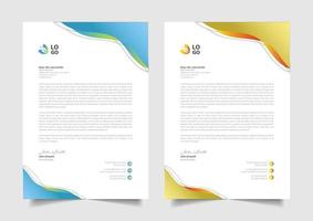 simple colorful letterhead design vector