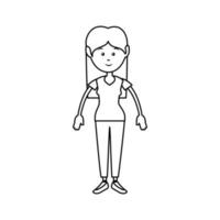 Woman cute cartoon vector