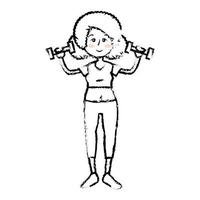 Women fitness cartoon vector