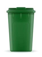 Ilustración de vector de stock de cubo de basura de contenedor de reciclaje aislado sobre fondo blanco