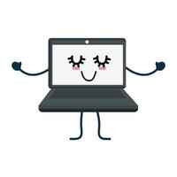 Laptop pc cartoon vector