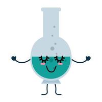 dibujos animados de matraz de química vector