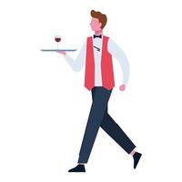 waiter man occupation vector