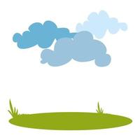 paisaje con nubes vector