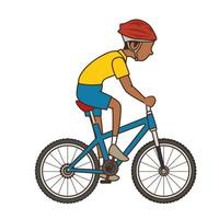 hombre montando bicicleta icono vector