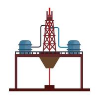 plataforma petrolera de refinería vector