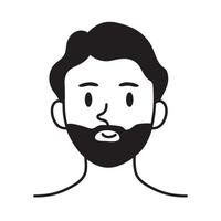 young bearded man vector