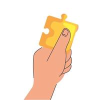 hand lifting puzzle vector