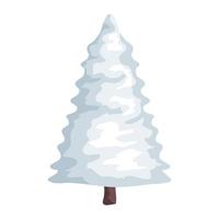 white winter pine vector