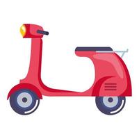 moto scooter rojo vector