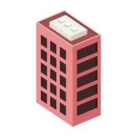 red building isometric vector