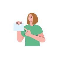 woman with paper vector