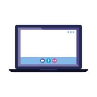 laptop with teleconference vector