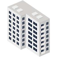 isometric gray building vector