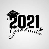 Vector illustrate design graduation 2021 logo and design for tshirt