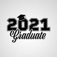 Vector illustrate design graduation 2021 logo and design for tshirt