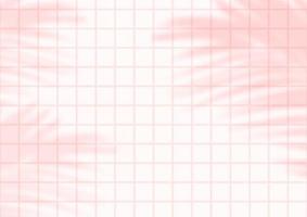 Pink tiles with shadows of palm leaves on the background vector