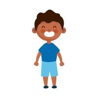 feliz lindo afro personaje de niño pequeño vector