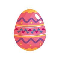happy easter celebration pink and colors egg painted vector