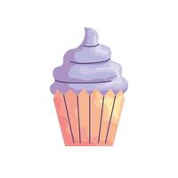 dulce cupcake cumpleaños icono de estilo acuarela vector
