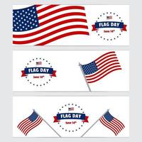 conjunto de banners de ilustración de vector libre del día de la bandera de ee