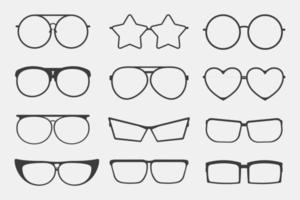 Set of different glasses icons vector