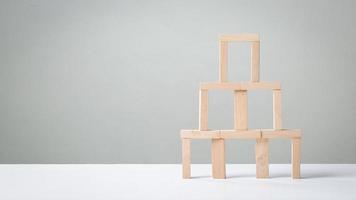 Wooden blocks arranged in a building photo