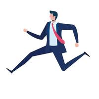 elegant businessman worker running character vector