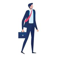 elegant businessman worker with portfolio standing character vector