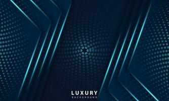 Abstract geometric navy blue abstract background with metallic blue light vector