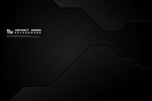 Abstract dark black technology overlap design background. illustration vector eps10