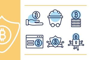 bundle of crypto currency icons line style vector