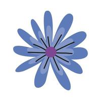 hermoso icono decorativo del jardín de flores púrpura vector