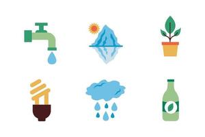 bundle of environment set icons vector