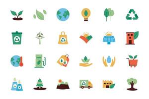 bundle of environment set icons vector