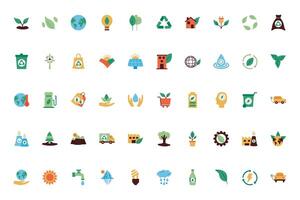 bundle of environment set icons vector